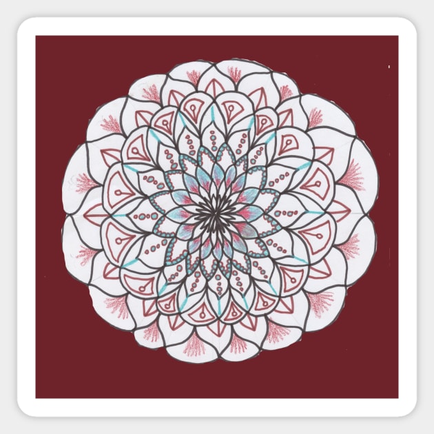 Maroon Mandala Sticker by Izzyolda